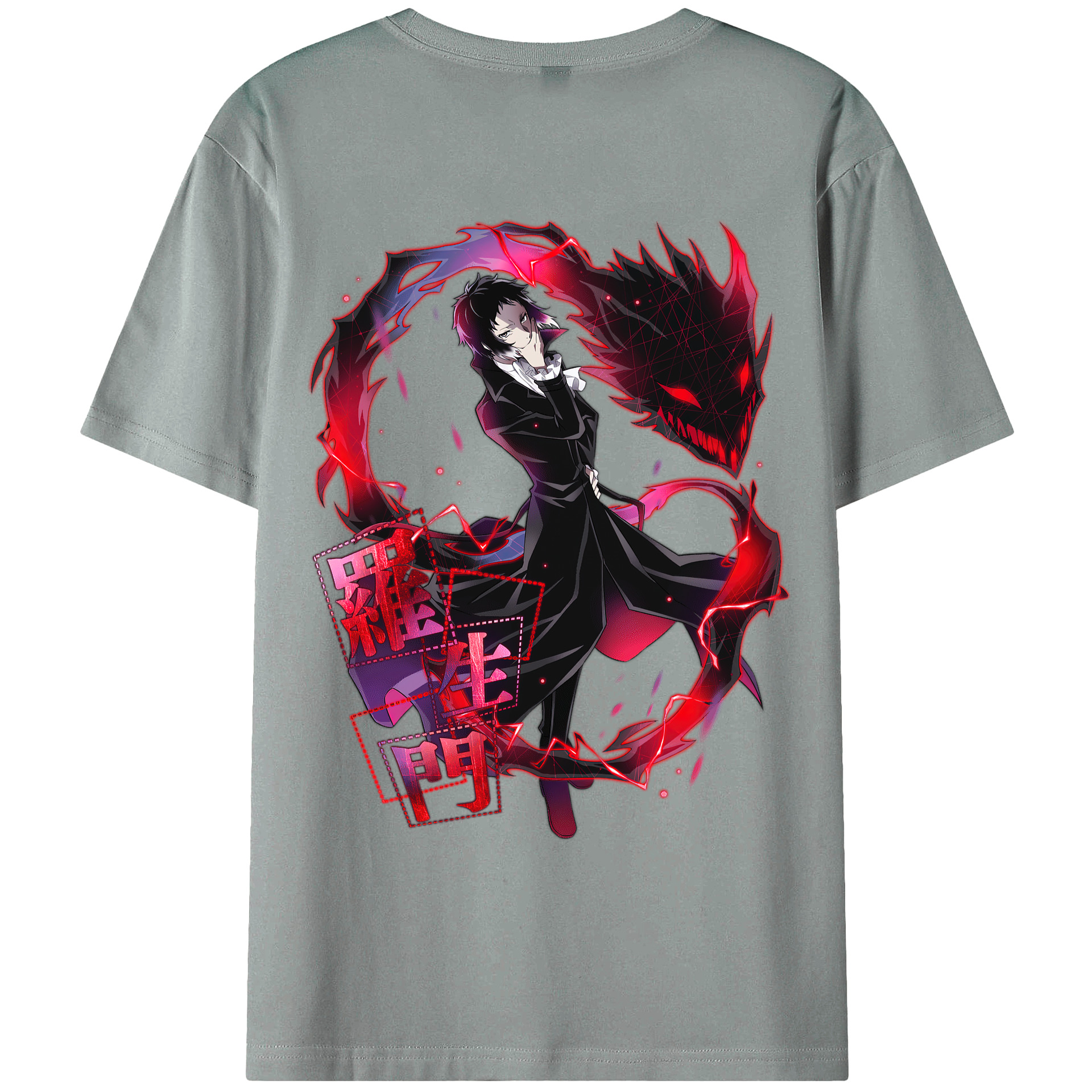 （画像用） 文豪ストレイドッグス Bungo Stray Dogs 綿100％ メンズ半袖Tシャツ（バックプリント） 通気性